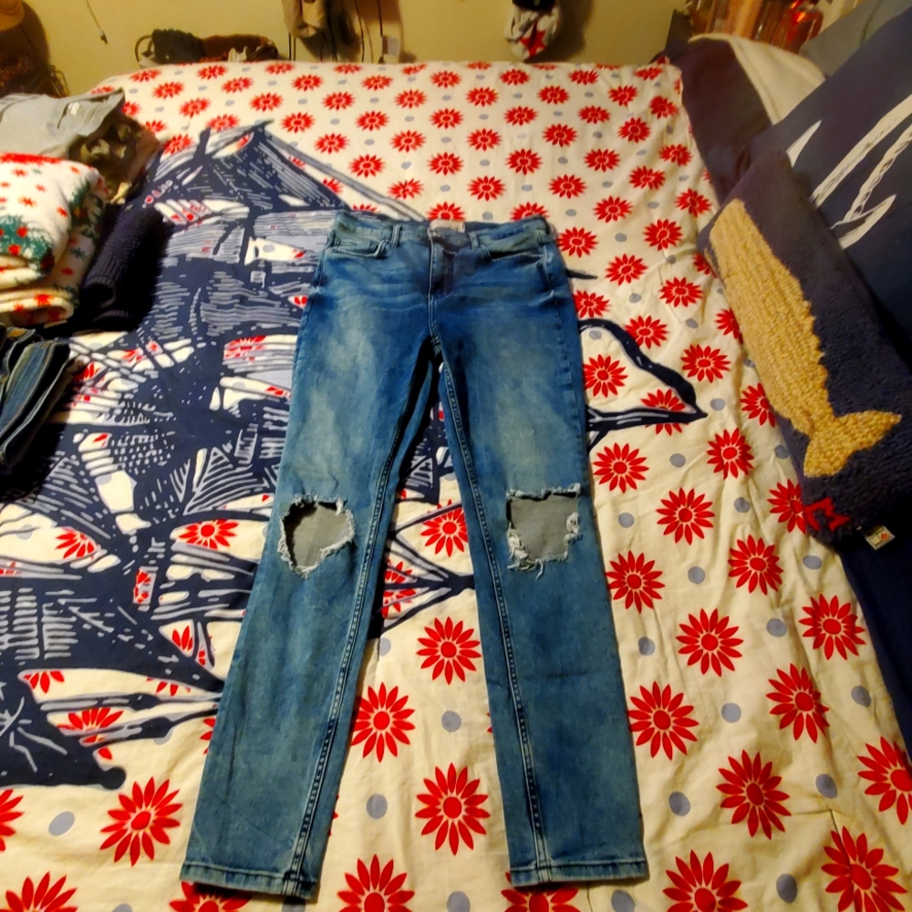 Free People Busted Mid Rise Skinny Jeans